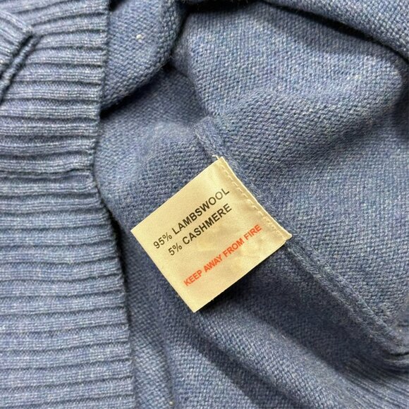 James Pringle Lambswool Cashmere Sweater Crewneck Knit Blue Small - Picture 7 of 8